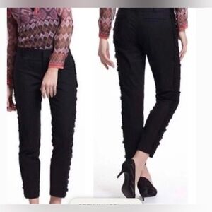 -Anthropologie Elevenses Black Lace Daisy Pants size 8
